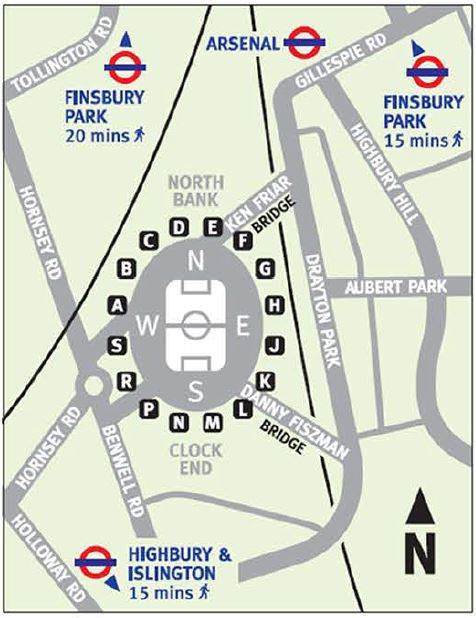 Emirates Stadium Map