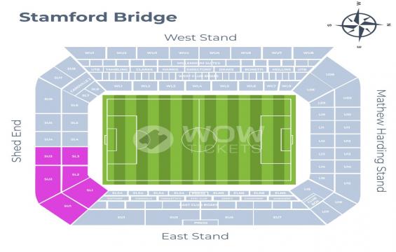 Stamford Bridge seating chart – Away Fans Section