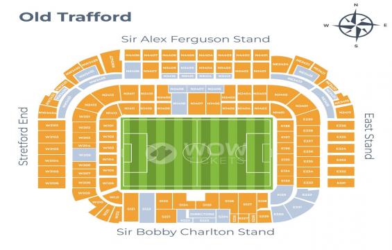 Old Trafford seating chart – Single Ticket