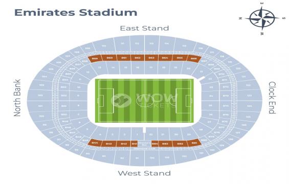 Emirates Stadium seating chart – Club Level Long Side