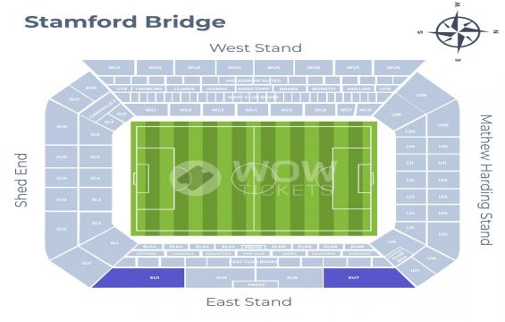 Stamford Bridge seating chart – East Stand Upper Tier