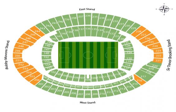 London Olympic Stadium seating chart – Short Side Upper Tier: Up To 4 Together