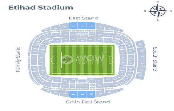 Etihad Stadium seating chart – Long Side Central Upper Tier