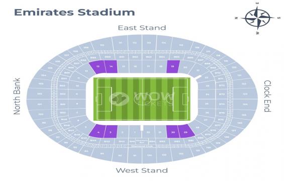 Emirates Stadium seating chart – Long Side Lower Tier