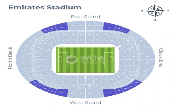 Emirates Stadium seating chart – Long Side Upper Tier