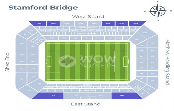 Stamford Bridge seating chart – Long Side Upper Tier: Up To 4 Together