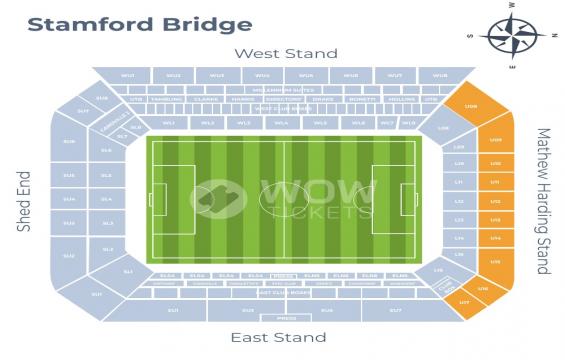 Stamford Bridge seating chart – Mathew Harding Upper Tier