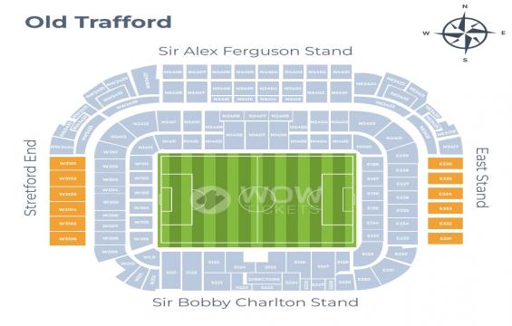 Old Trafford seating chart – Short Side Upper Tier