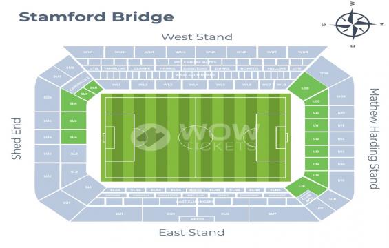 Stamford Bridge seating chart – Short Side Lower Tier: Up To 4 Together