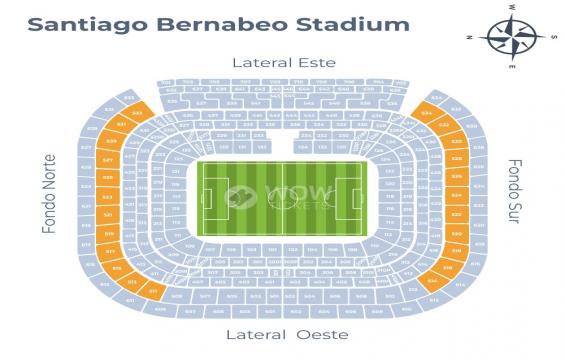 Estadio Santiago Bernabeu seating chart – Short Side Upper Tier