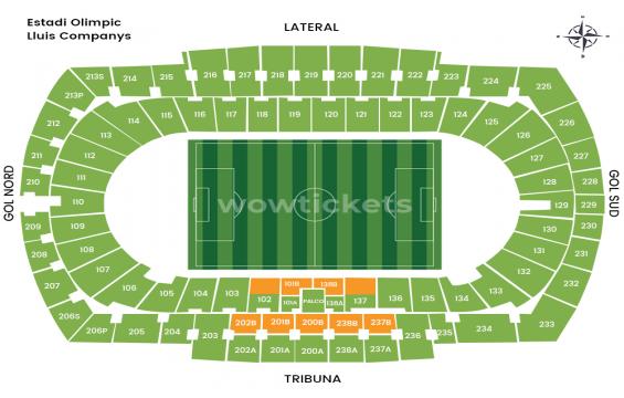 Lluis Companys Olimpic Stadium seating chart – VIP Hospitality Packages