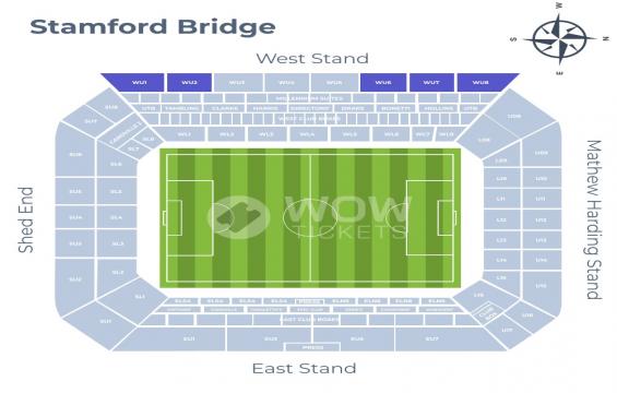 Stamford Bridge seating chart – West Stand Upper Tier