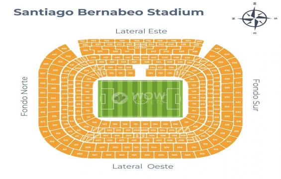 Estadio Santiago Bernabeu seating chart – Single Ticket