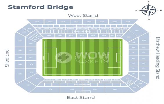 Stamford Bridge seating chart – Single Ticket