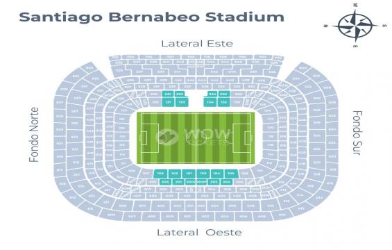 Estadio Santiago Bernabeu seating chart – Long Side Central Lower Tier
