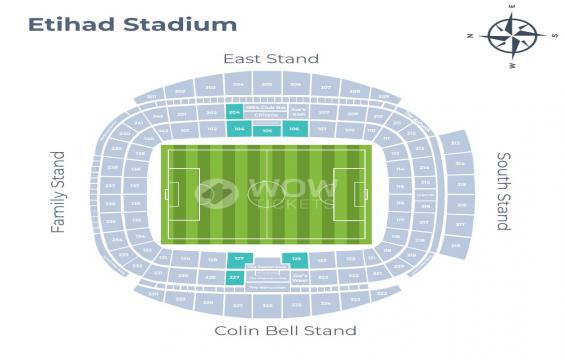 Etihad Stadium seating chart – Long Side Central Lower Tier