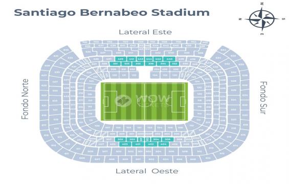 Estadio Santiago Bernabeu seating chart – Long Side Central Middle Tier