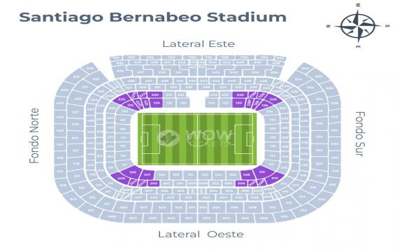 Estadio Santiago Bernabeu seating chart – Long Side Lower Tier