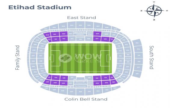 Etihad Stadium seating chart – Long Side Lower Tier