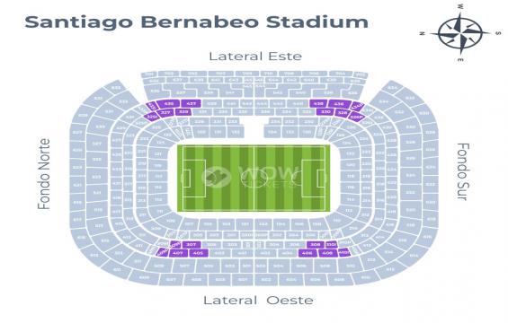 Estadio Santiago Bernabeu seating chart – Long Side Middle Tier