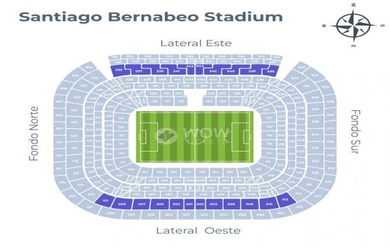 Estadio Santiago Bernabeu seating chart – Long Side Upper Tier