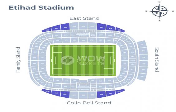 Etihad Stadium seating chart – Long Side Upper Tier