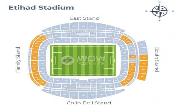 Etihad Stadium seating chart – Short Side Upper Tier: Up To 4 Together
