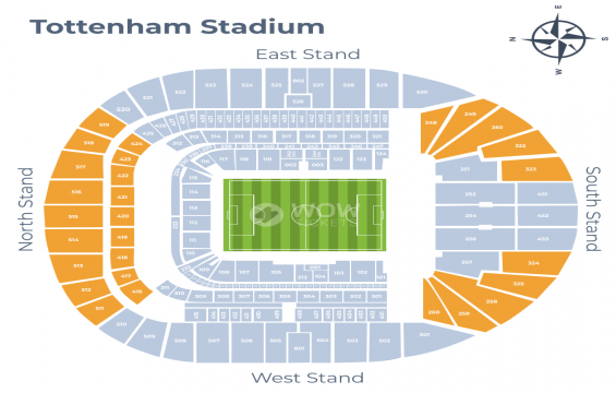 Tottenham Hotspur Stadium seating chart – Short Side Upper Tier: Up To 4 Together