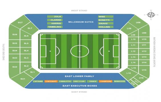 Stamford Bridge seating chart – Canoville Suite